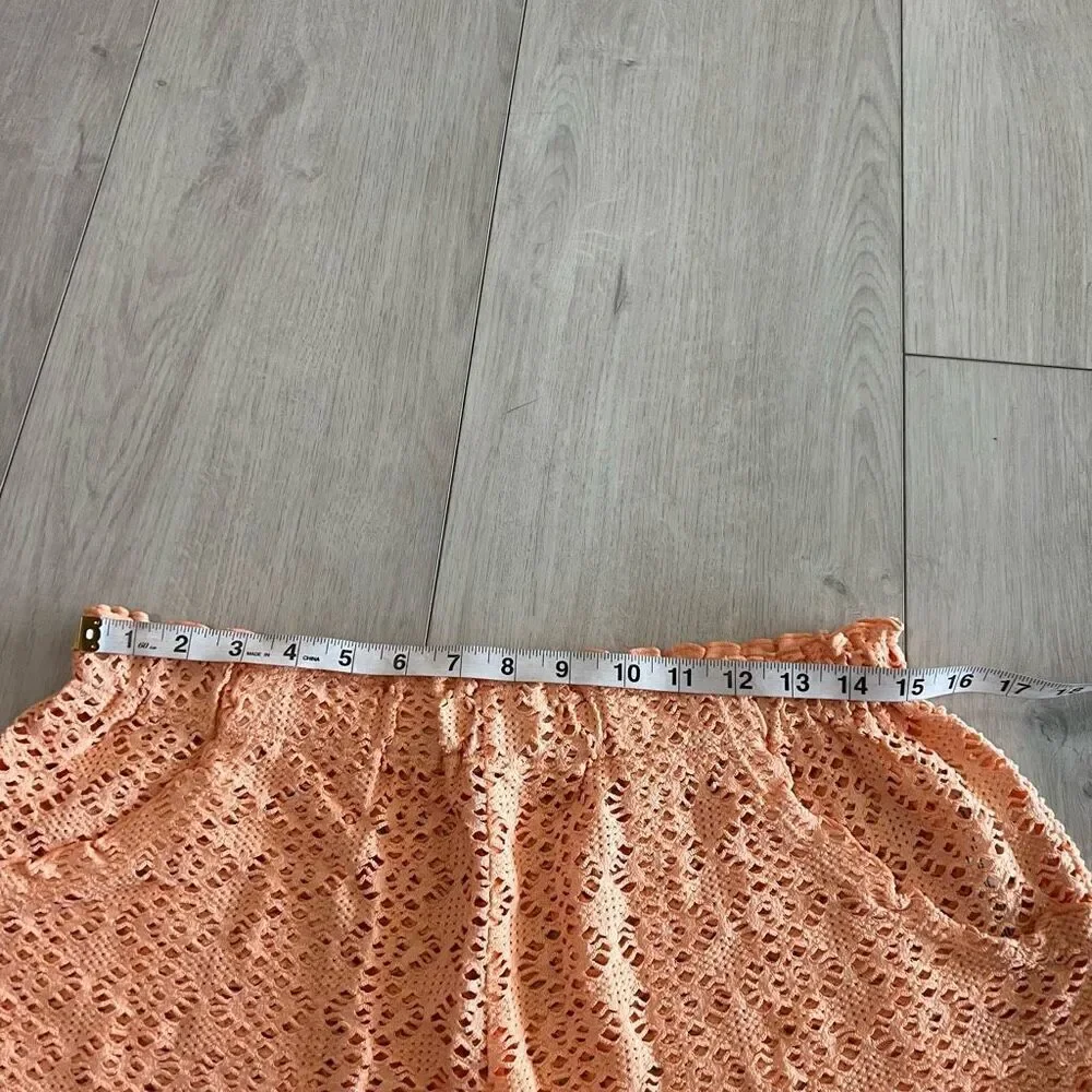Free People Beach Crochet Love Shorts Size S Peach Lace